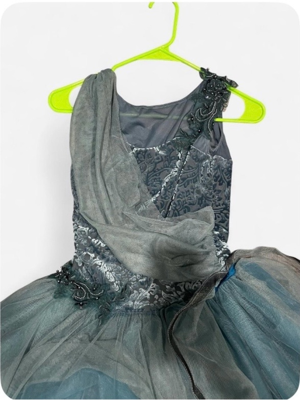 Weissman Gray Teal Tulle Tutu DanceCostume Dress for Medium Adult